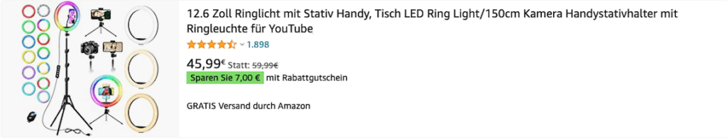 GerTong RGB Ringlicht mit Stativ
