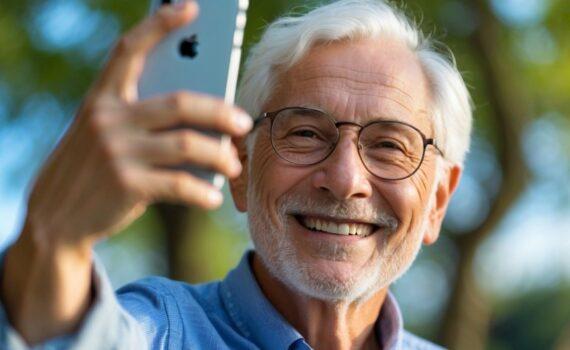 Zu sehen ist das Bild 1 zum Beitrag mit dem Thema: Opa Selfie