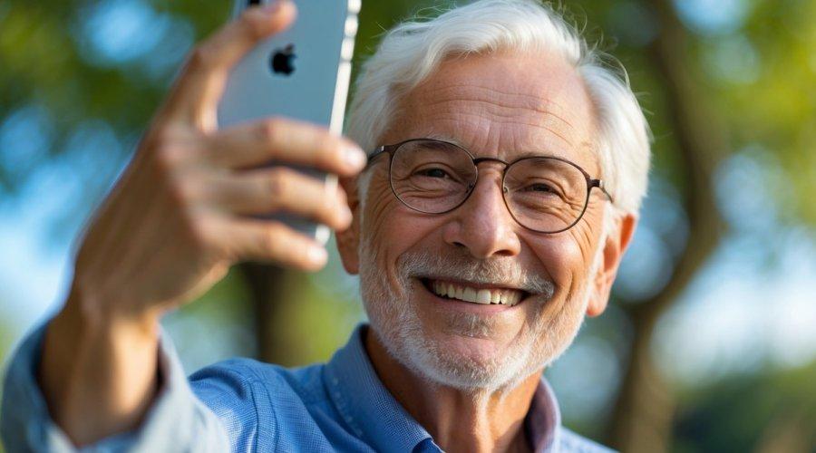 Zu sehen ist das Bild 1 zum Beitrag mit dem Thema: Opa Selfie